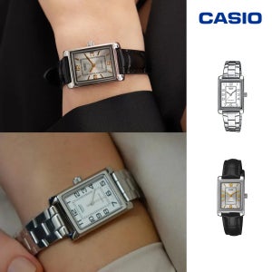 카시오 시계 여성 메탈 레더 스트랩