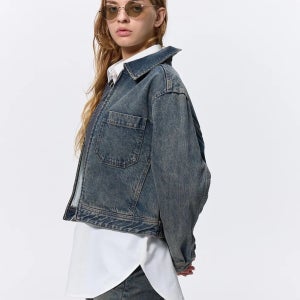 GU 여성 데님 집업 블루종