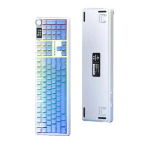 AULA F108 PRO 독거미 풀배열 커스텀 기계식 키보드 3모드 노브 GIF스크린 8000mAh 다이얼