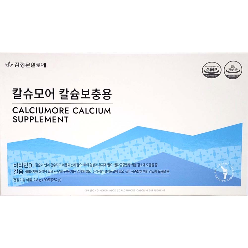 김정문알로에 칼슈모어 칼슘보충용 2.8g x 90포, 1개