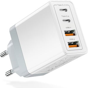 파워 어댑터 4-in-1 USB A+C 파워 어댑터 | 2A+2C 멀티포트 벽면 충전기 | 홈 아웃렛용 범용 전원 공급 허브 | 아이폰, 갤럭시, 태블릿 호환 | 필수 홈 개선
