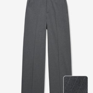 [티엔지티] Pin-Stripe Wide Straight-Fit Pants (Grey) TNPA6E105G2