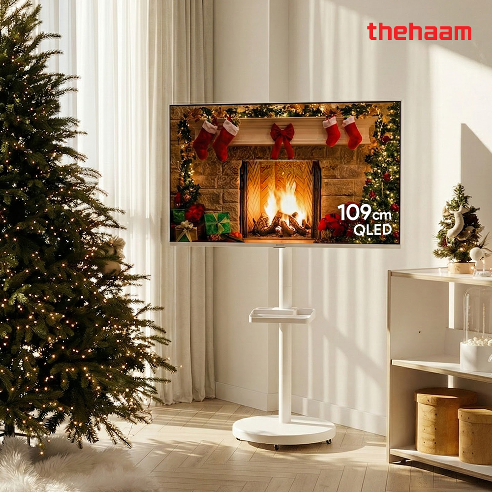 더함 화이트 스마트TV 109cm(43인치) 구글5.0 QLED 이동식TV, 본체