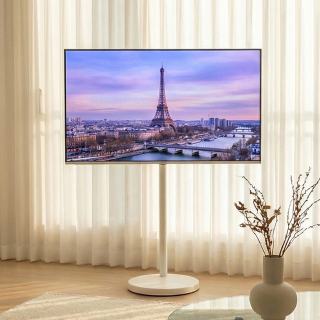 더함 화이트 스마트TV 127cm(50인치) 구글5.0 QLED 이동식TV, 이동식 스탠드