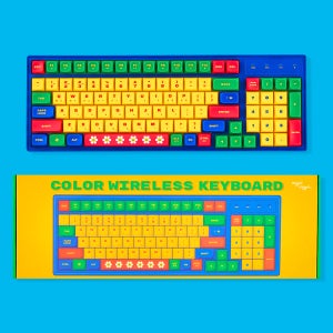 컬러 무선 키보드 - Blue, 태블릿 노트북 맥북 애플 저소음 영문자판 한글 사무용