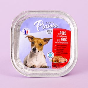 플레이저 독 습식사료 포크&야채 100g