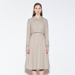 [롯데백화점] 라인 카라 벨티드 플레어 원피스 (NWOPNK14) LE1217791479