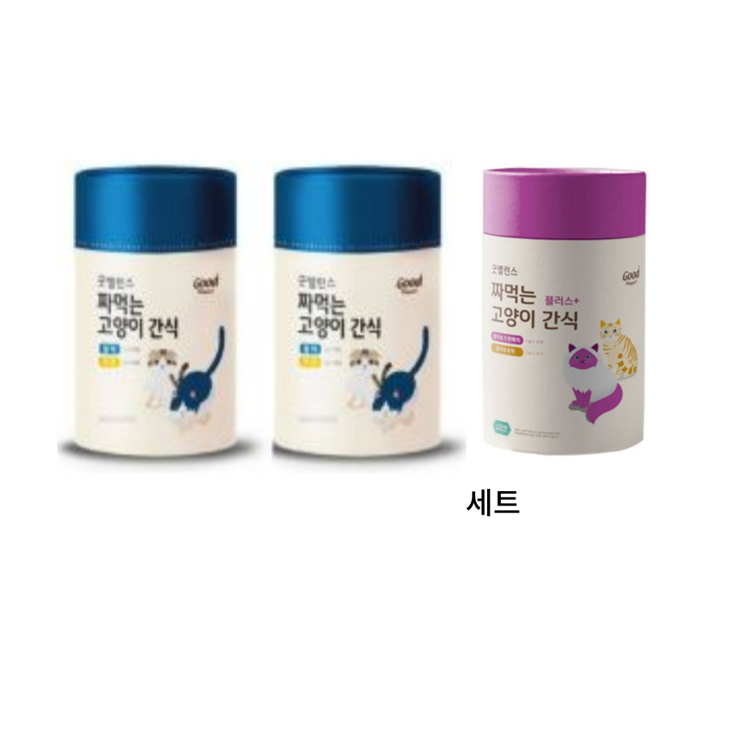 굿 밸런스 고양이 짜먹는 간식 플러스 60P 3개 12g 1세트 맛 참치치킨2개+참치크랜베리1개