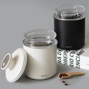 리본제이 무디타 스텐 이중 잠금 진공 캐니스터 원두 보관용기 (700ml/1400ml) 2P세트