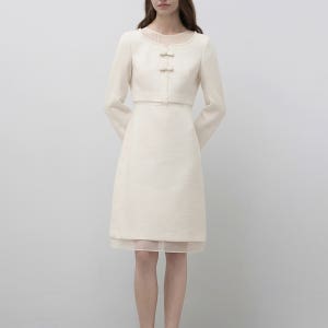 [잇미샤] 소재 블로킹 트위드 원피스 [ITQ2WOP700]