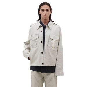 [NULLUS : 눌루스] Embeded Pockets P37 Shirt Jacket Slate White