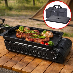 코베아 구이바다 L 베이직 + 가방 캠핑 휴대용 가스 버너 그릴 3WAY 올블랙