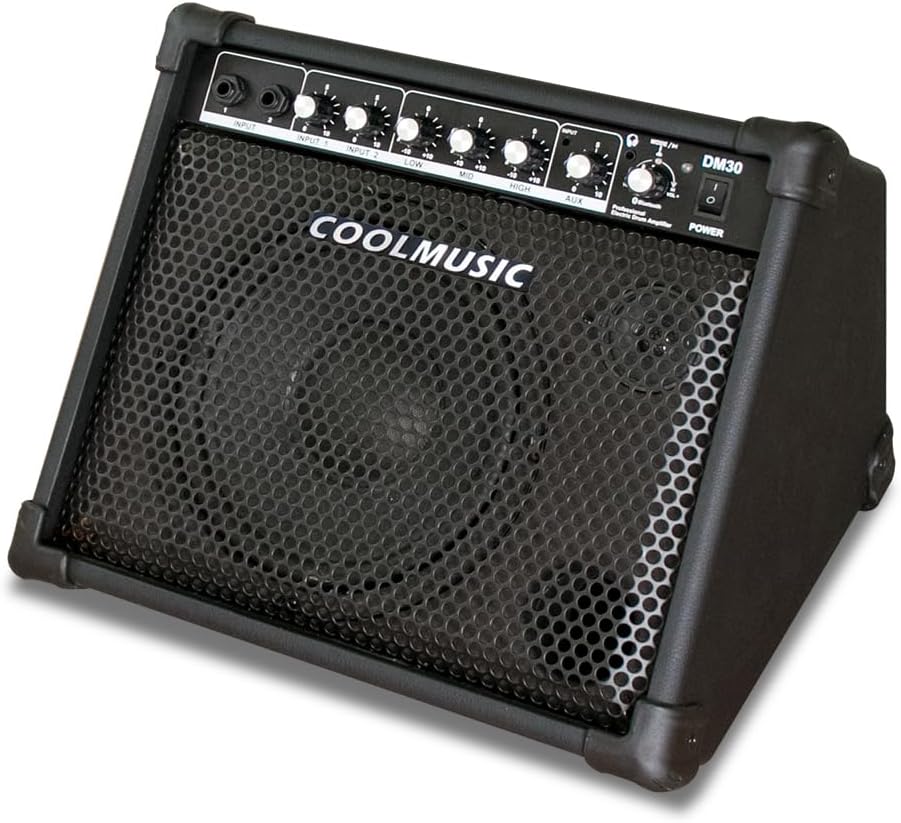 쿨뮤직 드럼 앰프 30W 3밴드 EQ DI 출력이 가능한 무선 전기 스피커 키보드