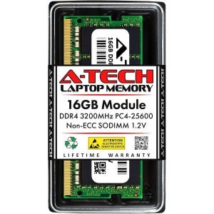 A-Tech 16GB DDR4 3200MHz SODIMM PC4-25600(PC4-3200AA) CL22 Non-ECC 노트북 RAM 메모리 모듈 134944