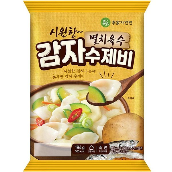 이가자연면 이가자연면 멸치육수 감자수제비 184g 1봉 간편요리