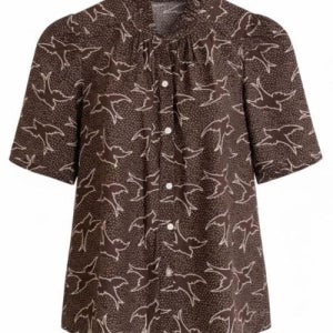 여성 알릭스 오브 보헤미아 탑 위니 클로브 스왈로우 셔츠 다크 브라운