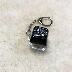 🌌 심해광(深海光) LED 자개 청축 키캡 키링, 마타리 공방