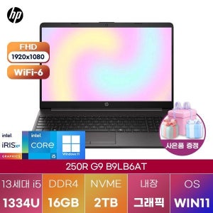 HP 250R G9 B9LB6AT i5-1334U Iris Xe 16GB 2TB WIN11 설치 학업용 인강용 대학생 노트북