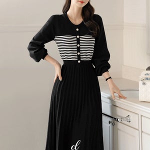 [봄신상/세련미/편안함]코비안 배색 니트 원피스[단독특가]