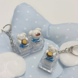 발렌타인데이 두쫀쿠 훔쳐먹은 댕댕이 키캡 키링 클릭커✨, 나고미