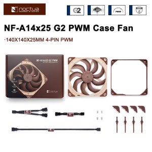 Noctua NF-A14X25 G2 PWM 케이스 선풍기, 140mm 방열판, SSO2 베어링, 저소음 CPU 냉각 선풍기, 1250-1500RPM 소형 날개 구조 디자인