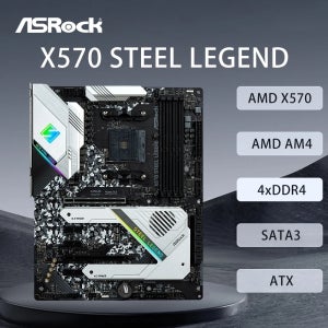 ASRock X570 STEEL LEGEND 마더보드 지원 5500 5600 5600X 5700X 5700x3D 5800x3D CPU 4xDDR4 128GB AMD AM4 HDMI