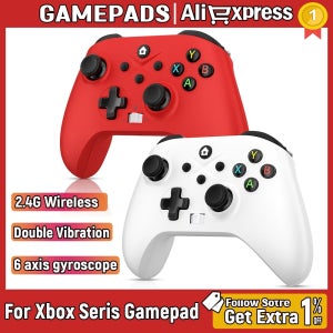 2.4G 무선 게임패드 (Xbox One, Xbox 시리즈 S, X 컨트롤러 호환) 듀얼 진동/6축 멀티 게임 Xbox 컨트롤러