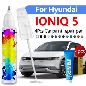 현대 IONIQ 5 페인트 스크래치 수리 액세서리에 대한 자동차 페인트 스크래치 수리 펜 4PCS 블랙 화이트 그레이 골드 그린 블루 실버