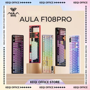 AULA F108 Pro 기계식 키보드 3 모드 무선 RGB 핫 스왑 가스켓 FR4 금도금 포지셔닝 보드 게임용 맞춤형 키보드 PC