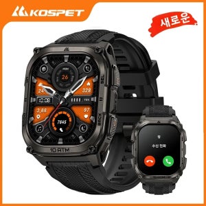 남성용 KOSPET Tank M4 스마트워치, 스테인리스 스틸, 6중 GPS 오프라인 지도, 100M 방수, 24/7 건강 모니터링, 안드로이드 및 iOS 지원