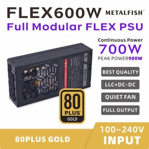 METALFISH Flex 500/600W 모듈형 파워 서플라이 소형 1U 컴퓨터 PSU Flex-ATX 600W ITX 미니 PC POS AIO NAS 90-264V 지원