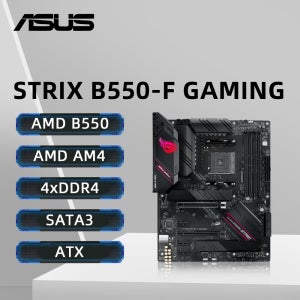 ASUS ROG STRIX B550-F 게이밍 메인보드, 3600X, 5600G, 5700x3D, 5800X3D, 5900X CPU, 4xDDR4 64GB, M.2, AM4, PC