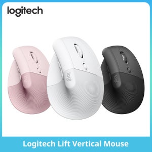 로지텍 리프트 수직 마우스, 무선 블루투스/로지 볼트, 400-4000 DPI 조절 가능, 6개의 프로그래밍 가능한 버튼, 인체공학적 디자인