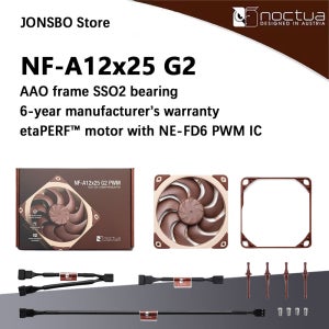 NOCTUA NF-A12x25 G2 12CM 섀시 팬 플래그십 팬매우 최적화된 P/Q 곡선 etaPERF ™   NE-FD6 PWM IC 120x120x25MM을 갖춘 모터