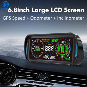 KWHUD 자동차 LCD 화면 HUD 디스플레이 디지털 GPS 속도계 주행 거리계 경사계 4X4 오프로드 틸트 피치 각도 경사계 가젯
