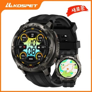 남성용 KOSPET Tank T4 스마트워치 스테인리스 스틸 6중 GPS 오프라인 지도 100M 방수 24/7 건강 모니터링 안드로이드 iOS용