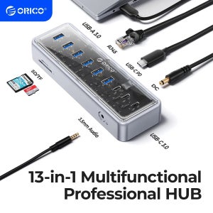 ORICO 메탈릭 USB 3.1 허브, 모든 맥북 맥 미니용 동시 확장 포트, 고속 변속기, 13 포트, 5Gbps