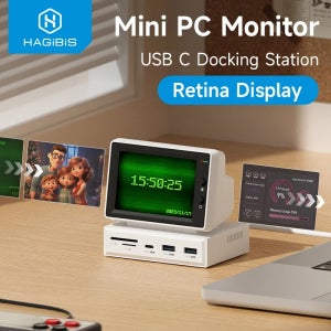 Hagibis 3.5 인치 IPS 미니 화면 AIDA64 미니 PC CPU RAM HDD 데이터 모니터 디스플레이 하위 화면 (노트북 PC MacBook 용 USB C 허브 포함)