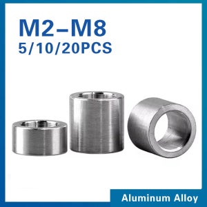 5/ 10/ 20pcs M3 M4 M5 M6 M8 알루미늄 합금 플랫 와셔 가스켓 CNC 슬리브 RC 모델 부품 용 비 스레드 스탠드 오프 스페이서
