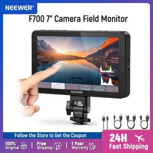 NEEWER F700 7인치 카메라 필드 모니터, 4K HDMI 루프 인/아웃, 피크 포커스 DSLR 비디오 어시스트 HDR 웨이브폼, 콜드 슈 마운트