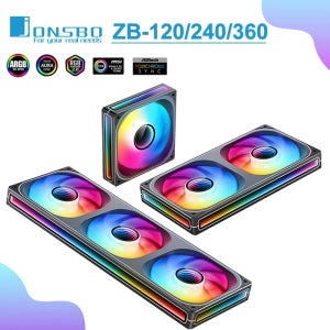 Jonsbo ZB-120/240/360 결합 케이스 팬 360 양면 천 레이어 미러 120mm PWM CPU 냉각 팬 ZB-240BR ARGB 역방향 팬