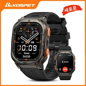 KOSPET TANK M3 울트라 GPS 스마트워치 남성용 스테인리스 스틸 5ATM 방수 블루투스 통화 24/7 건강 모니터링 안드로이드 iOS용