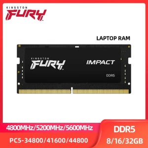 Kingston FURY Impact 노트북 메모리, DDR5 RAM, 8GB, 16GB, 32GB, 4800MHz, 5200MHz, 5600MHz, SODIMM, 1.1V, 26