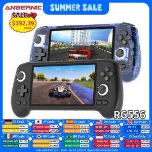 안베르닉 RG556 레트로 휴대용 게임 콘솔 안드로이드 13 시스템 5.48인치 AMOLED 스크린 T820 비디오 플레이어 내장 홀 트리거 팬