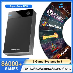 Hyperspin Launchbox Retrobat Playnite가 탑재된 12TB 게이밍 HDD, PS3/PS2/PS/WII/WIIU용 86000개 이상의 레트로 비디오 게임 