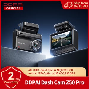 DDPAI Z50 Pro 4K 차량용 블랙박스 야간 시야 기능 5GHz Wi-Fi GPS ADAS 24시간 주차 모드 지원 전후방 카메라