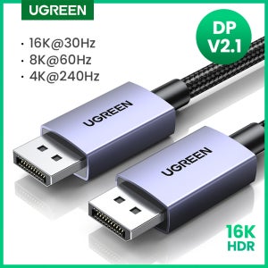UGREEN 디스플레이 포트 케이블, 샤오미 TV 박스, PC 노트북 모니터, 게임 DP 케이블, 디스플레이 포트, 16K, DP2.1, 8K, 4K, 144Hz 비디오 오디오 케
