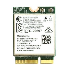 WDXUN MT7925 WiFi7 네트워크 카드 블루투스 5.3 M.2 NGFF 무선 어댑터 5400Mbps 트라이 밴드 2.4G 5G 6GHz Wifi 7 윈도우11용