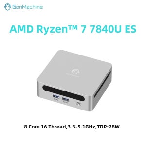 젠머신 AMD 라이젠 ™   7 7840U ES 미니 PC 미니 컴퓨터 라이젠 8코어 16스레드, 3.3-5.1GHz, TDP:28W 24G 6400Mhz WIFI6 미니 PC
