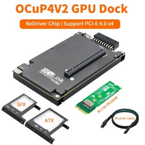 OCuP4V2 OCuLink GPU Dock ReDriver 칩 지원 PCI-E 4.0x4 옵션 NVME M.2-OCulink 어댑터 노트북용 외부 그래픽 카드